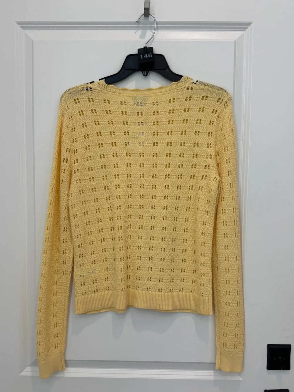J. Crew Factory Yellow Pointelle cardigan